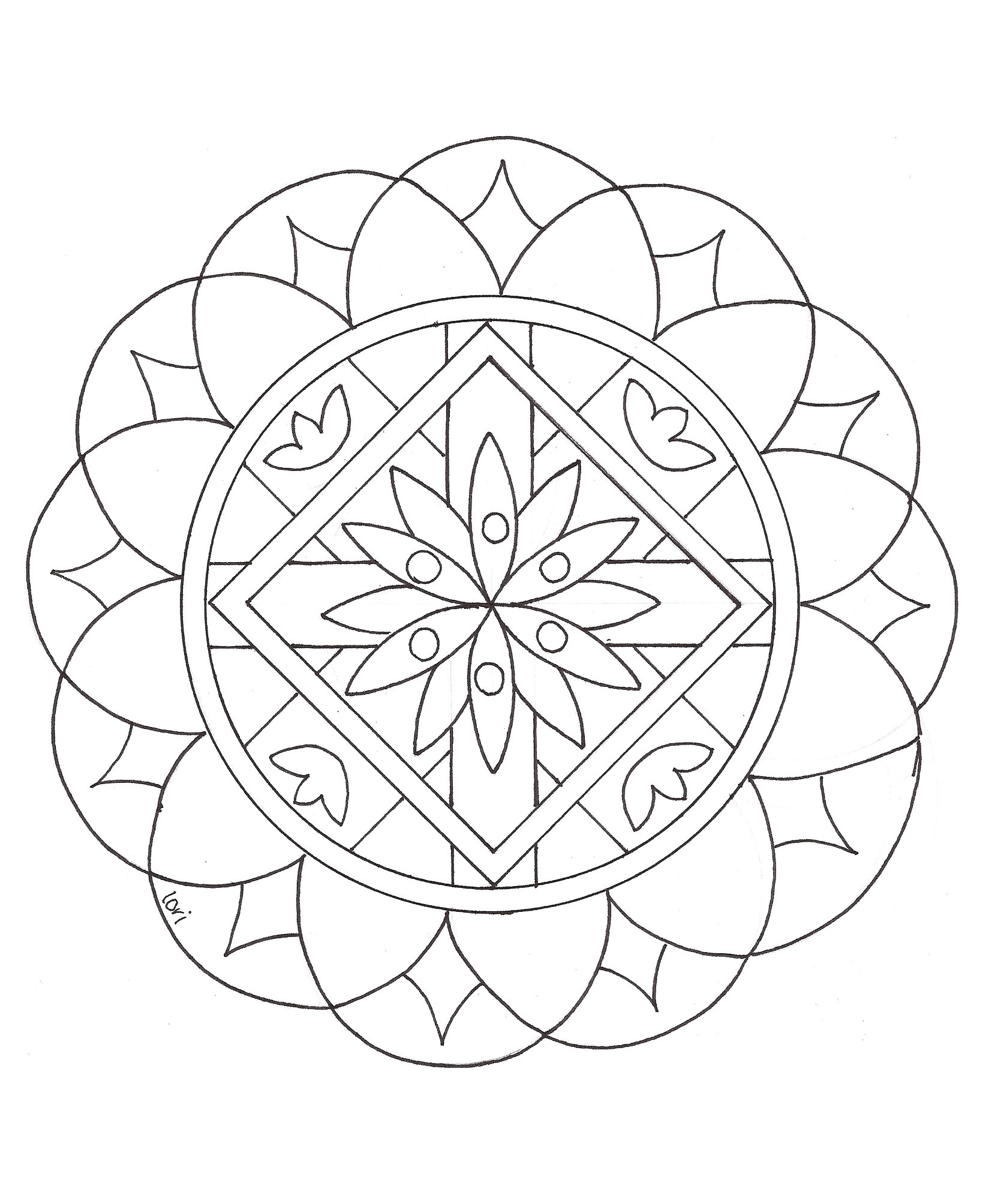 Desenhos simples grátis para colorir de Mandalas