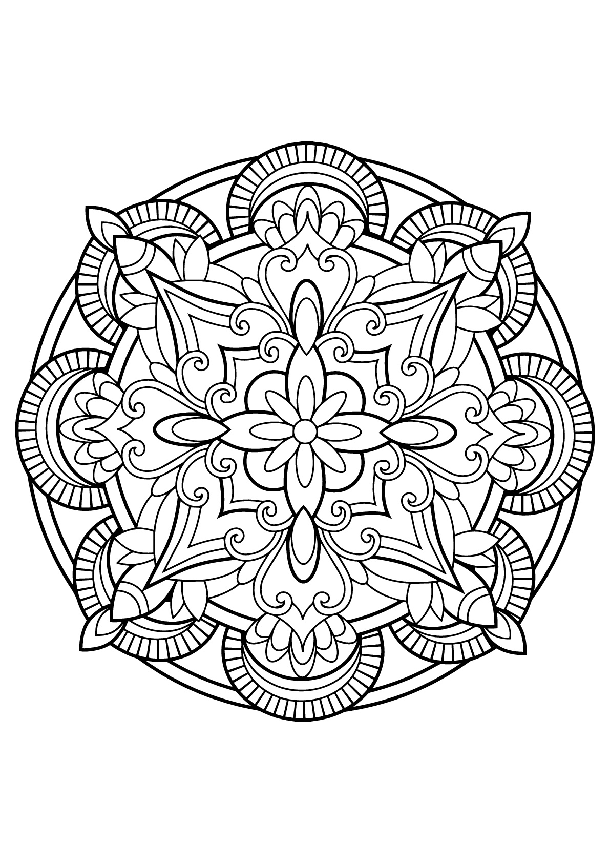Mandala complexa de um livro de coloração livre