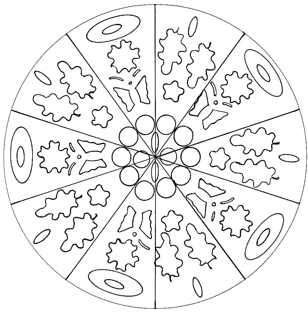 Mandala simples e abstrata (Página para colorir e imprimir para crianças)