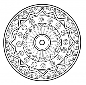 Desenhos simples para colorir para crianças de mandalas, grátis, para baixar