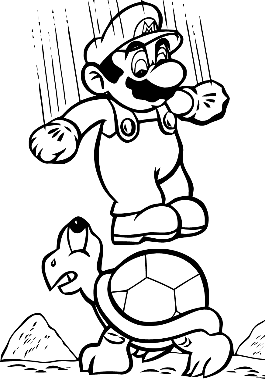 Mario e o seu desporto favorito: esmagar tartarugas!