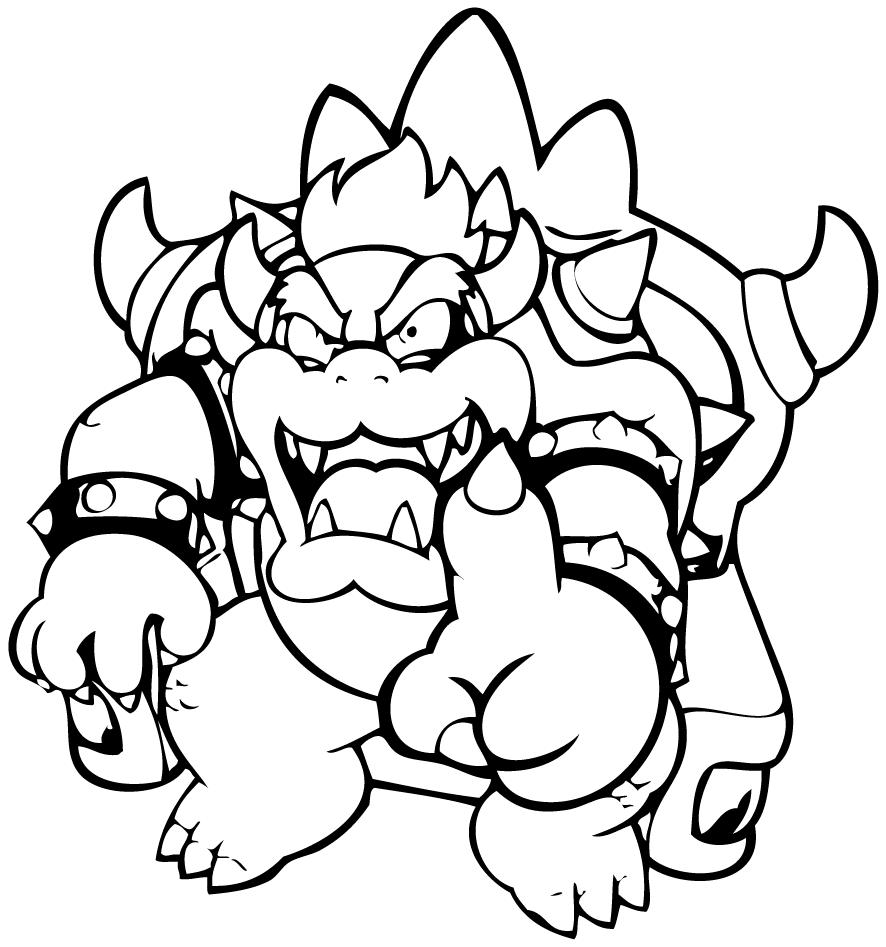 Desenhos para colorir Bowser Super Mario - Desenhos para colorir gratuitos  para impressão