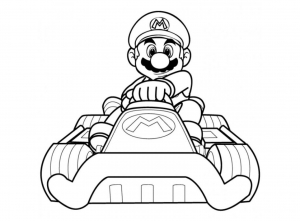 Páginas de coloração do Mario Kart para descarregar