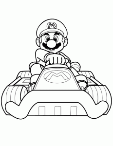 Páginas de coloração grátis do Mario Kart