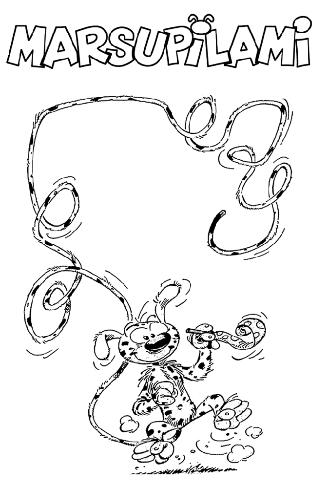 Páginas para colorir Marsupilami fácil para crianças Páginas para colorir Marsupilami fácil para crianças