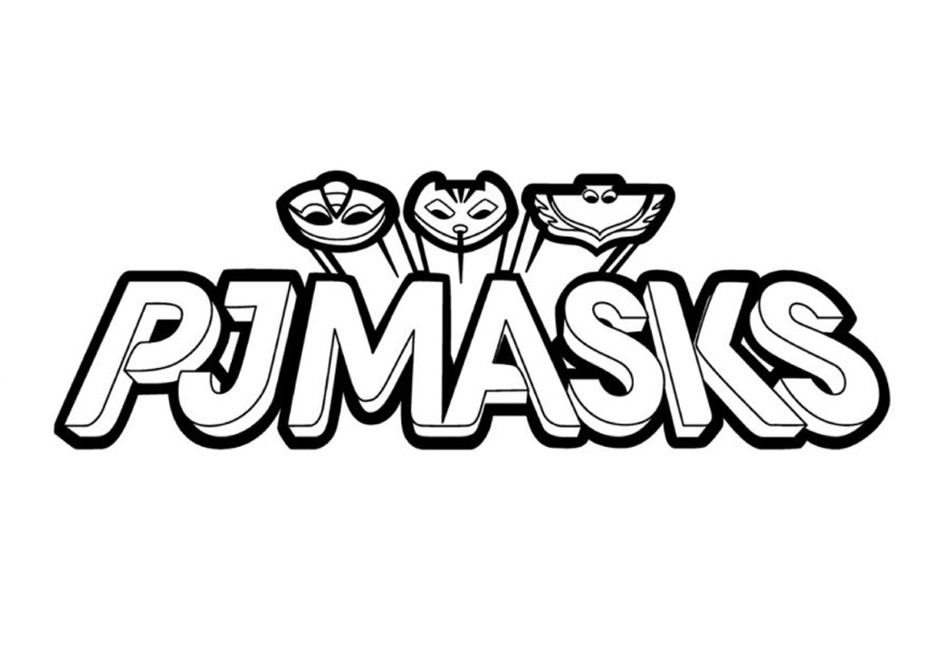 Logo pyjamasques máscaras pj à colorier