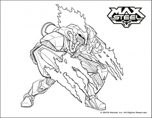 Páginas de coloração Max Steel para as crianças imprimirem