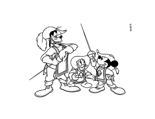 Desenhos fáceis para colorir para crianças de Mickey e seus amigos
