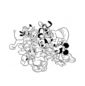 Desenhos para colorir gratuitos de mickey e seus amigos para crianças