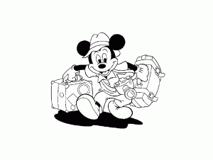 Mickey fez as suas malas