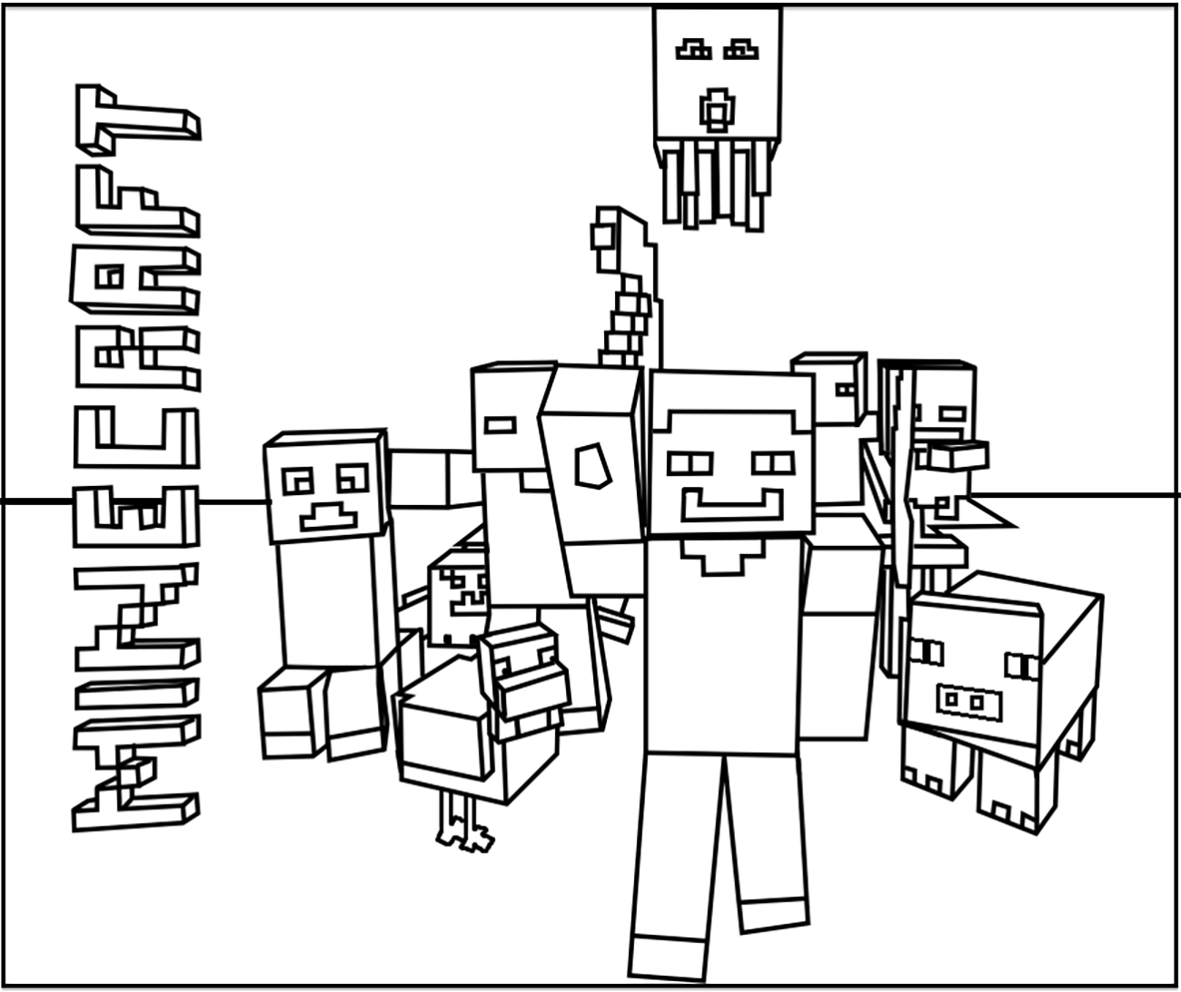 Desenhos de Minecraft para colorir, baixar e imprimir - Coloring Pages SK