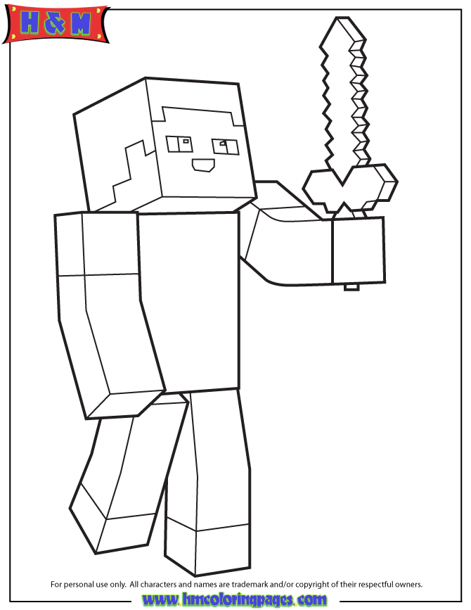 Desenhos de Minecraft para colorir, jogos de pintar e imprimir