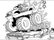 Páginas de Monster Truck para colorir e imprimir para crianças