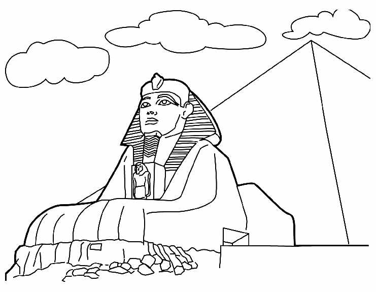 Imagem de monumento para descarregar e imprimir para crianças : A esfinge do Egipto