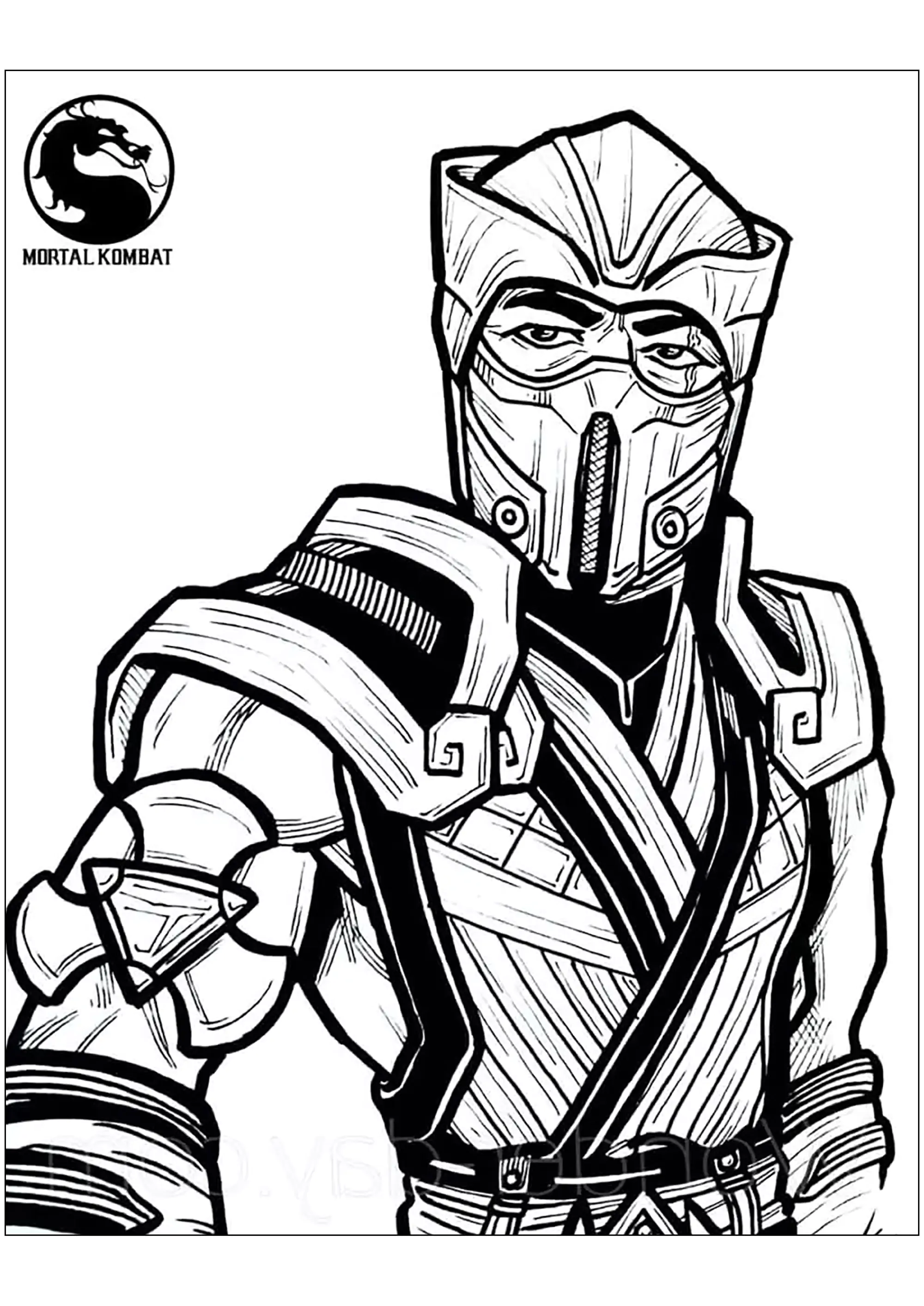 Desenhos para colorir de mortal-kombat para crianças (Mortal Kombat)