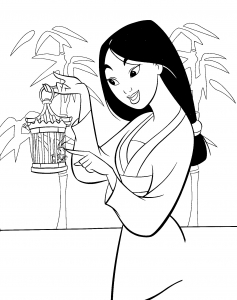 Desenho da Mulan gratuito para descarregar e colorir
