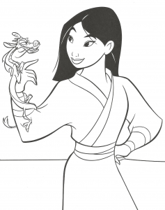 Livro para colorir Mulan grátis