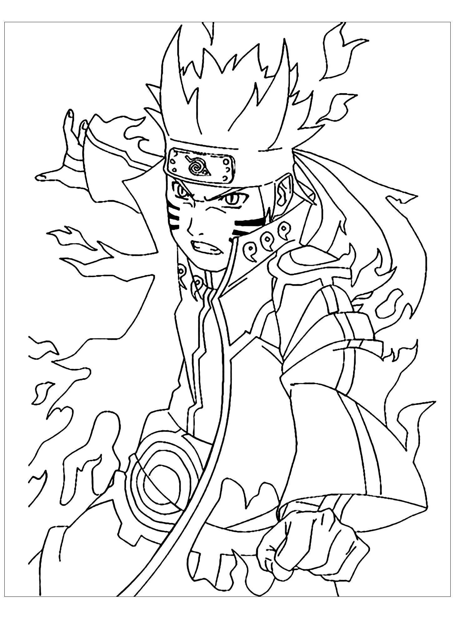 Imprima ou Faça o download do Livro de Colorir Naruto 