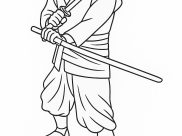 Páginas de Ninja para colorir e imprimir para crianças