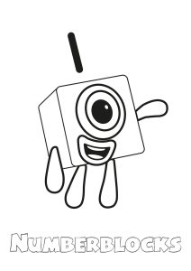 O pequeno "Um (Página de Numberblocks para colorir para crianças)