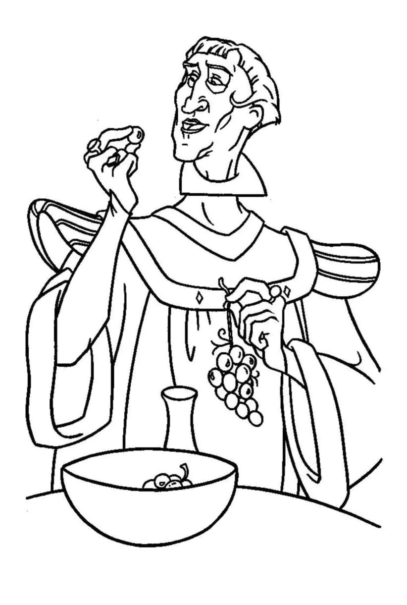 Corcunda imprimível de Notre-Dame para colorir páginas gratuitamente (O corcunda de Notre Dame)