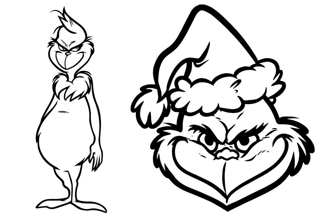 O Grinch para imprimir e colorir O Grinch para imprimir e colorir