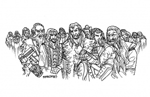 Página de O Hobbit para colorir e imprimir para crianças : Hobbit : anões