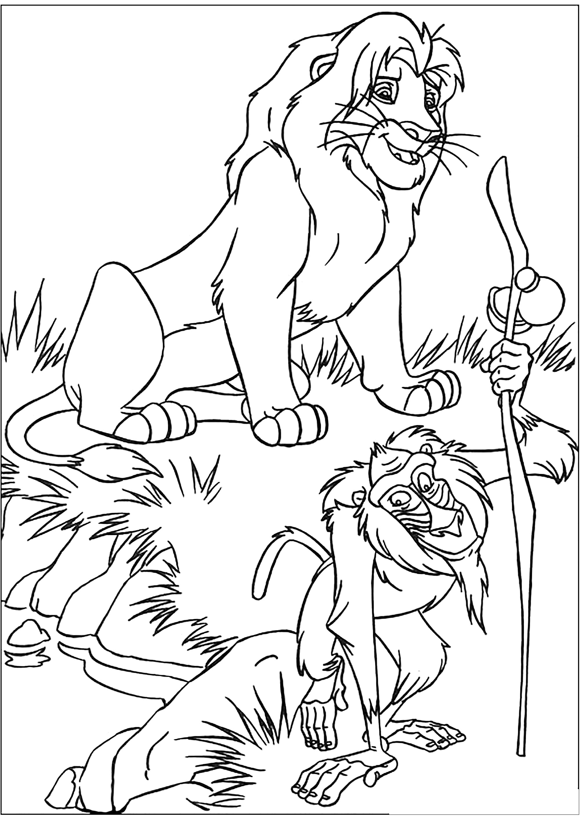 Desenhos do Rei Leão para colorir e imprimir!