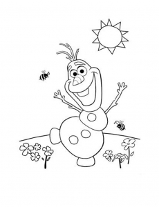 Coloriage de Olaf (a rainha da neve) gratuit à colorier