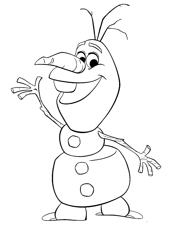 Página de Olaf (La reine des neiges) para colorir e imprimir para crianças : Imagem de Olaf para descarregar