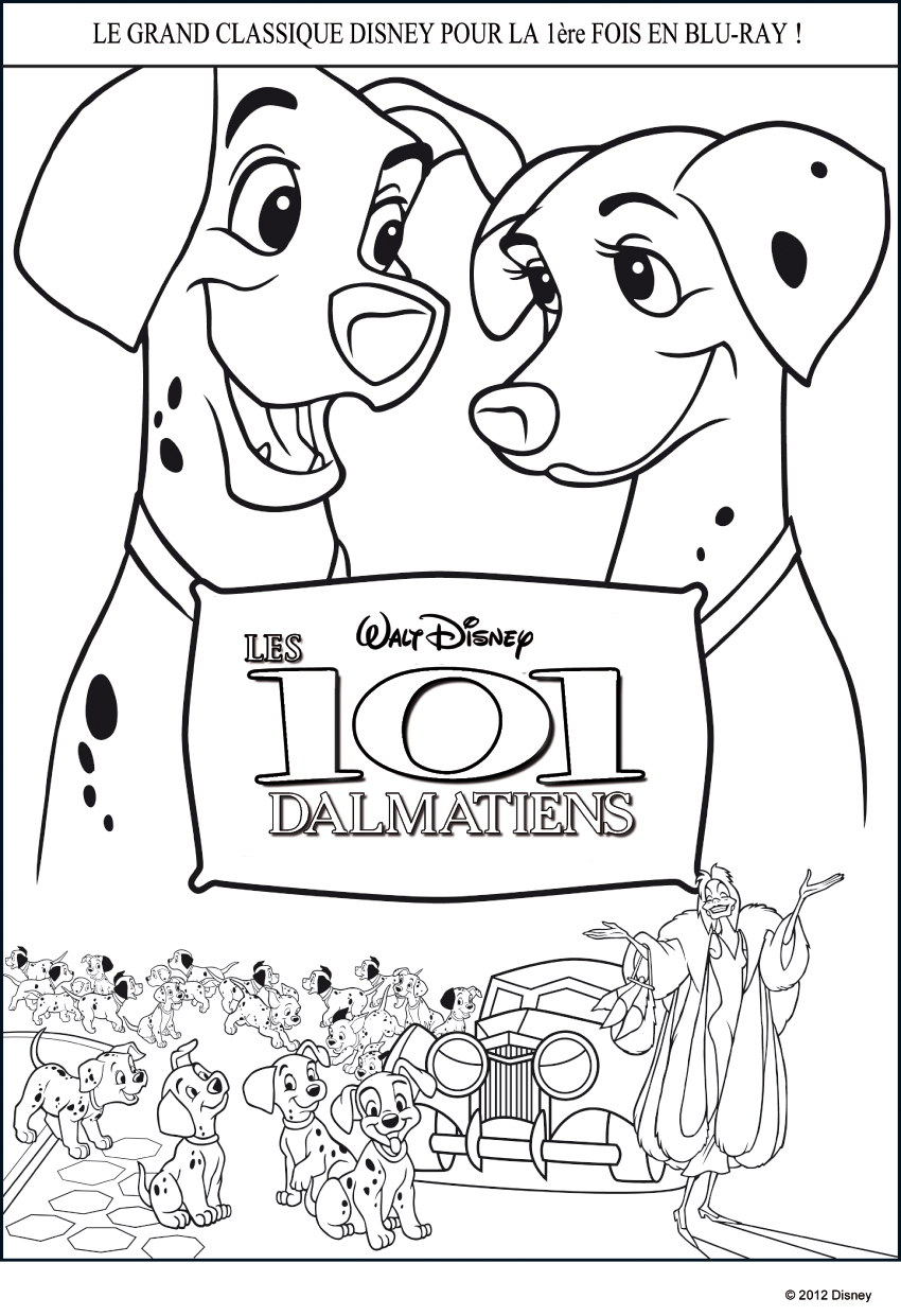 Imagem para colorir do DVD 101 Dálmatas