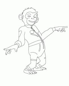 Os chimpanzes de Lespace : Páginas para colorir chimpanzés do espaço livre