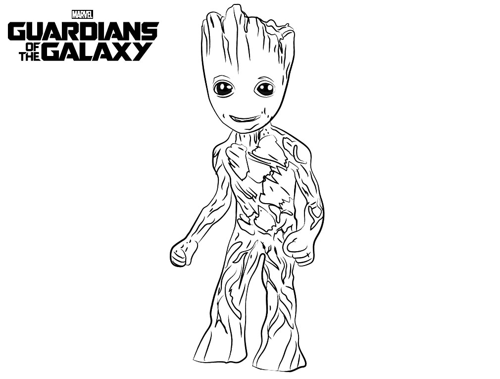 Desenhos do Groot para Imprimir e Colorir