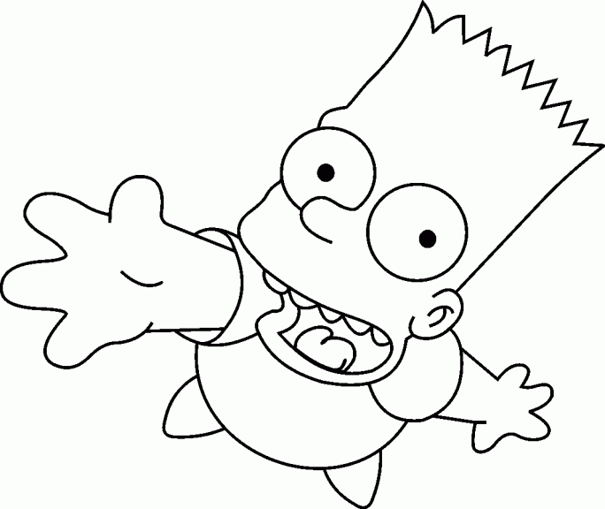 A fotografia de Bart para imprimir e colorir