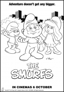 Os Smurfs : Smurfs de ossos para colorir páginas para crianças