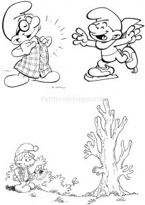 Desenho ósseo gratuito dos Smurfs para descarregar e colorir