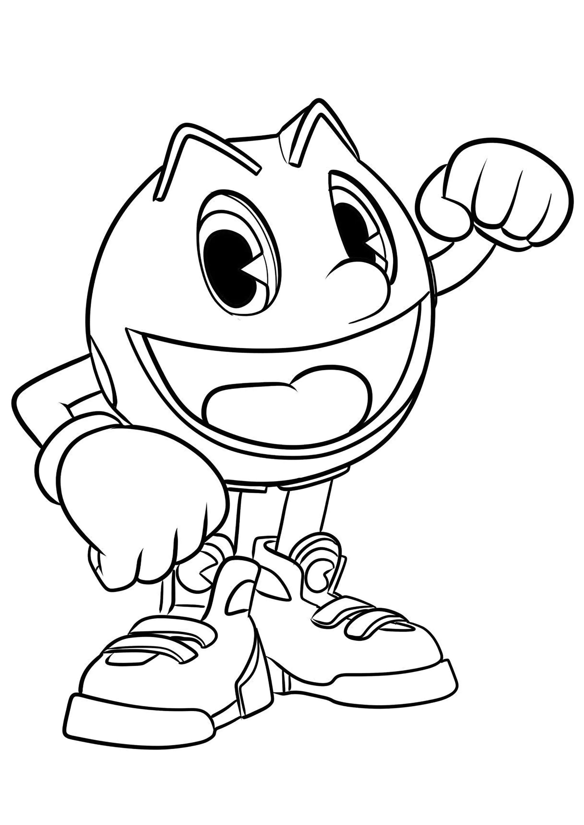 Colorir Pacman simples (Página de Pac-Man para colorir e imprimir para crianças)