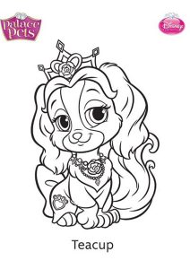 Página de Palace Pets para colorir e imprimir para crianças : Chávena de chá