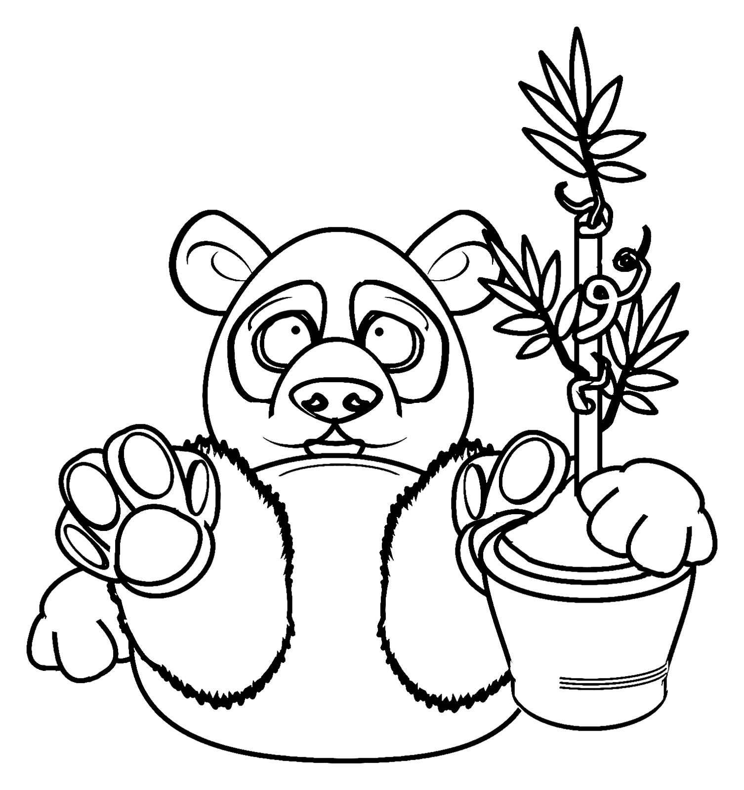 Pintar um panda simples para crianças