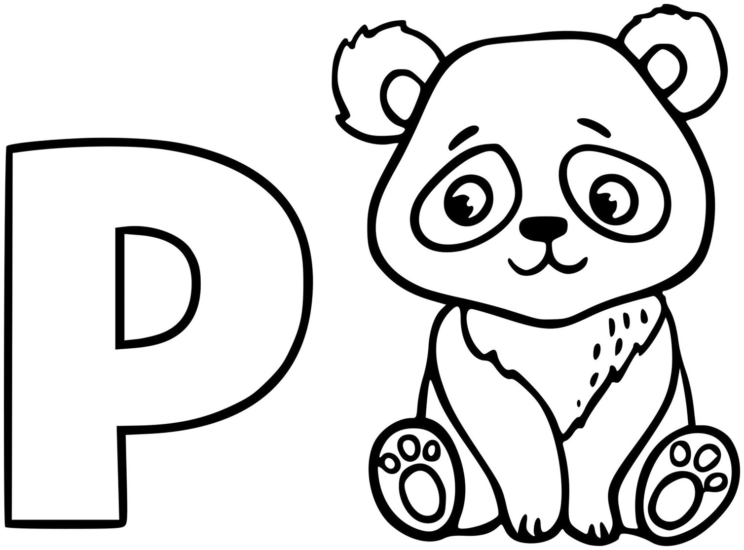 Coloração panda simples para crianças