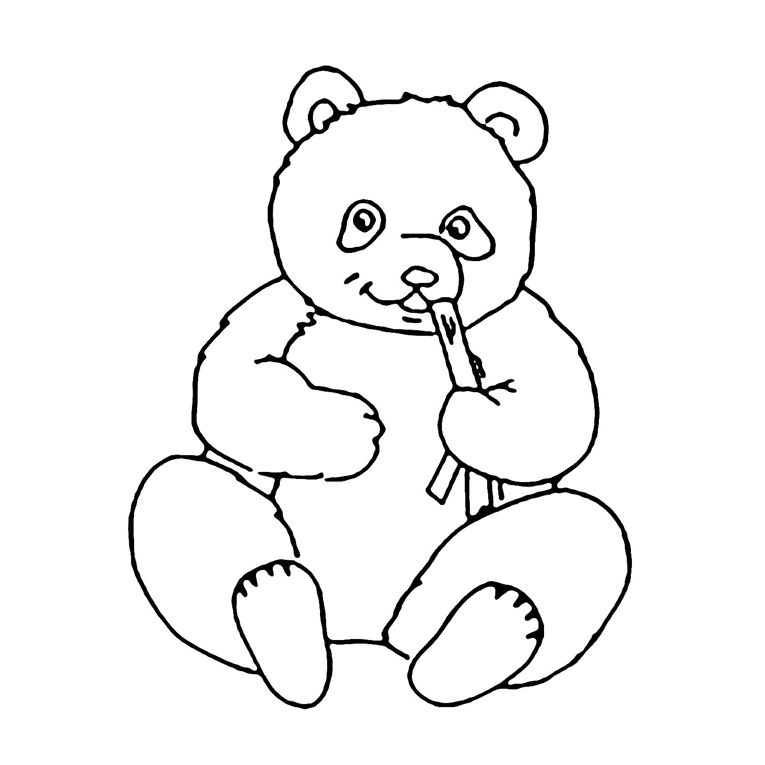 Coloriage de panda simple