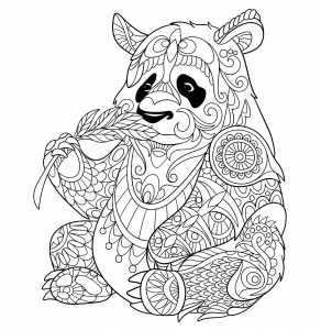 Páginas coloridas de panda grátis para imprimir