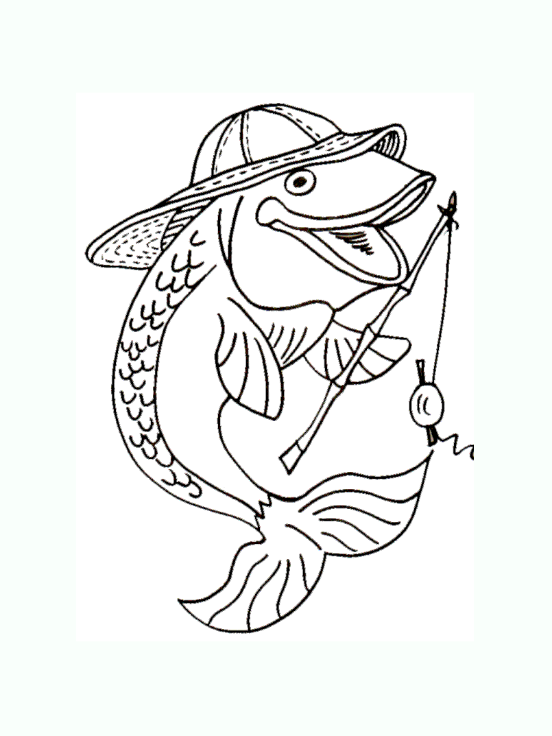 Desenho de peixe bonito para colorir e imprimir