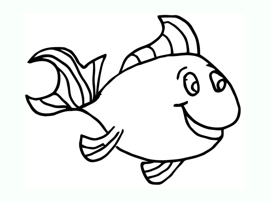 Um desenho de peixe simples, muito fácil de colorir