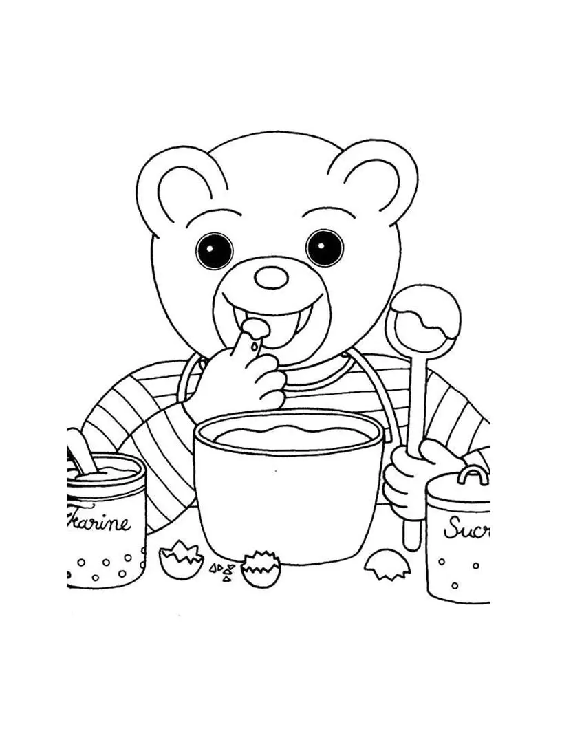 Imagem de Pequeno urso marrom para descarregar e colorir