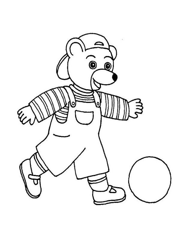 Desenho de Pequeno urso marrom e seu amigo na escola