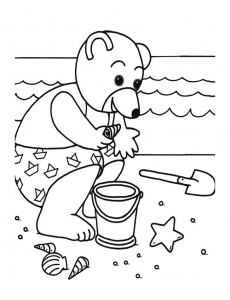 Pequeno urso marrom para colorir páginas para crianças