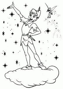 Desenho gratuito do Peter Pan para imprimir e colorir