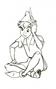 Desenho Peter Pan grátis para descarregar e colorir