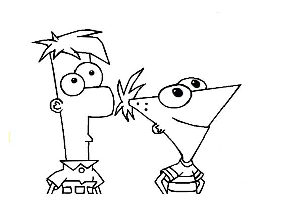 Desenho de Phineas e Ferb (Disney) para descarregar e imprimir para crianças Desenho de Phineas e Ferb (Disney) para descarregar e imprimir para crianças
